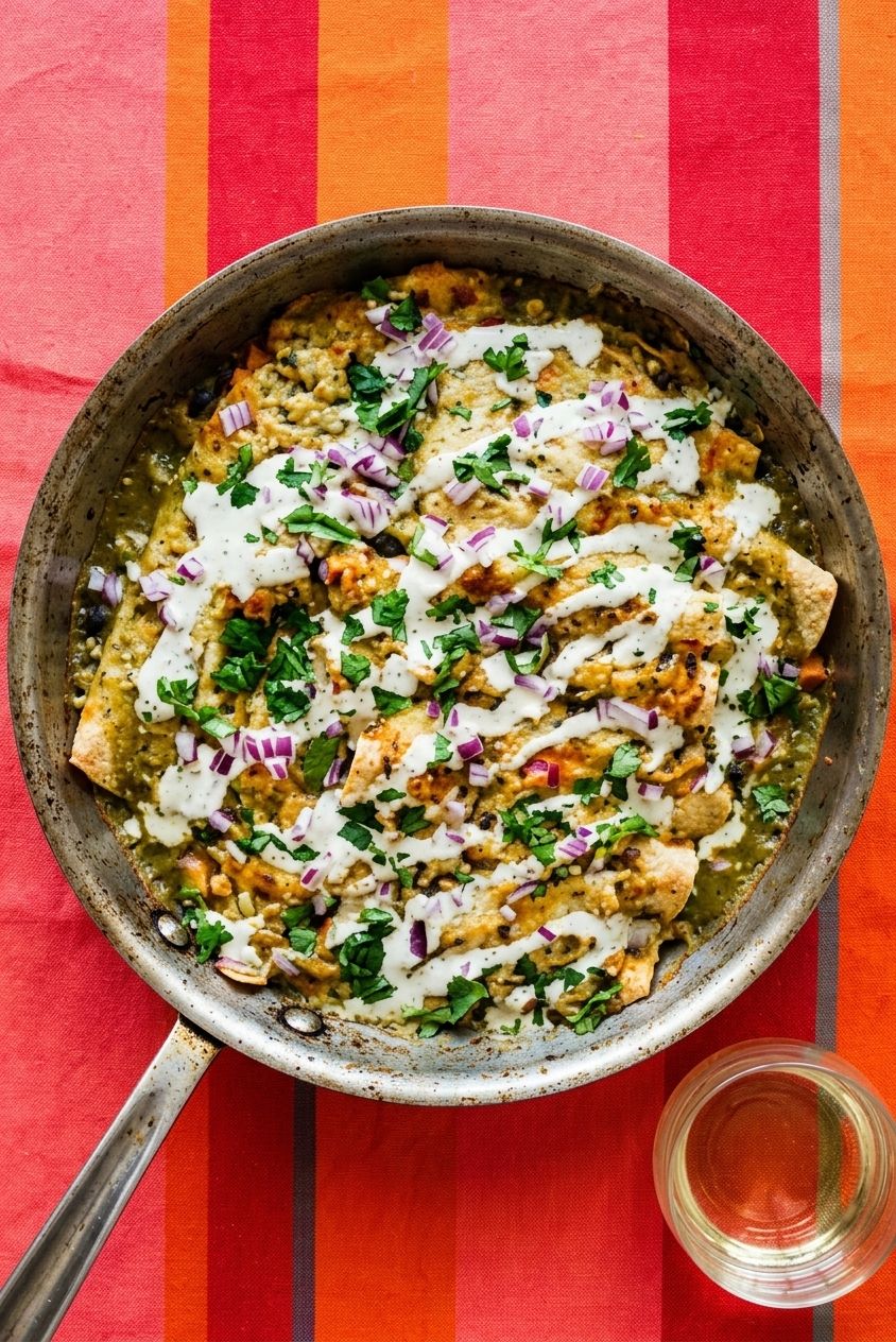 Vegetarian Black Bean Sweet Potato Enchiladas