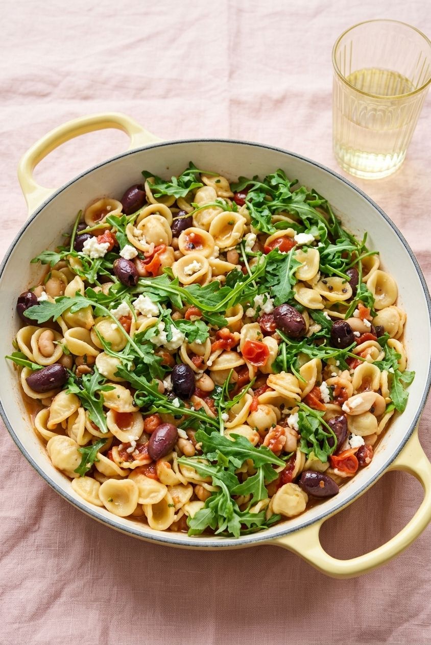 Orecchiette with White Beans, Tomatoes, and Olives