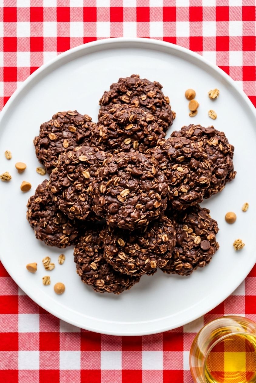Chocolate Peanut Butter No-Bake Cookies