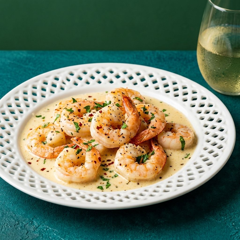 Creamy Garlic Prawns (Shrimp)