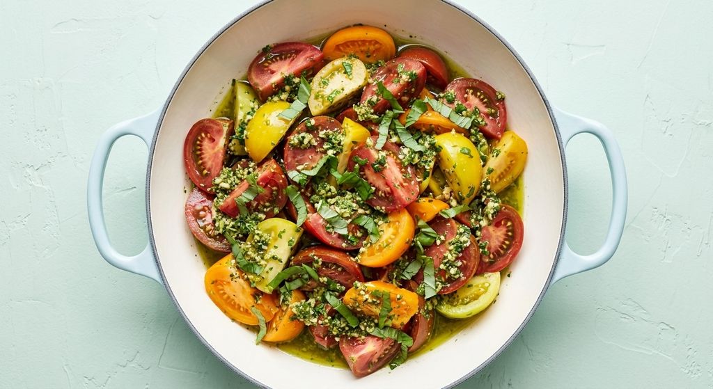 Garlicky Marinated Tomato Salad Recipe