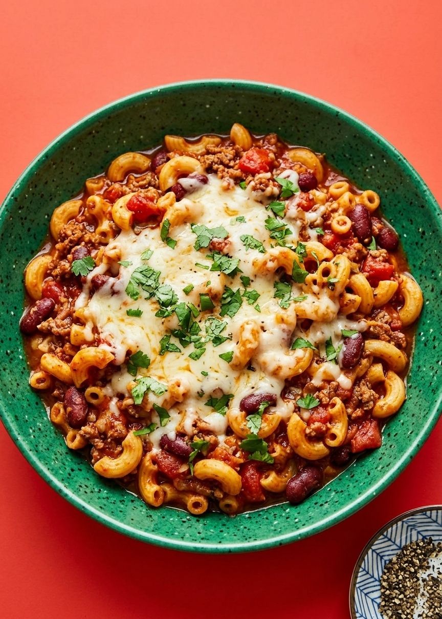 One Pot Chili Mac and Cheese