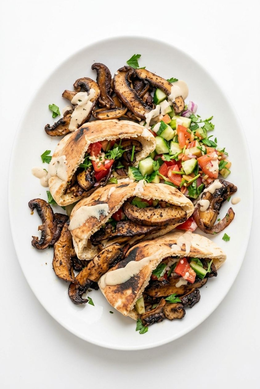 Vegan Mushroom Shawarma Recipe with Tahini