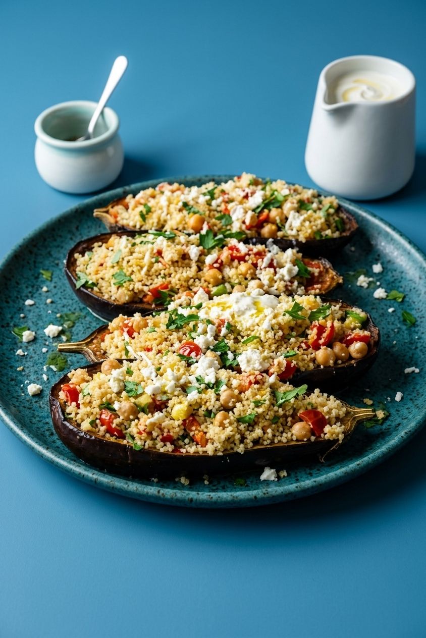 Easy Mediterranean Stuffed Eggplant Recipe (Vegetarian)