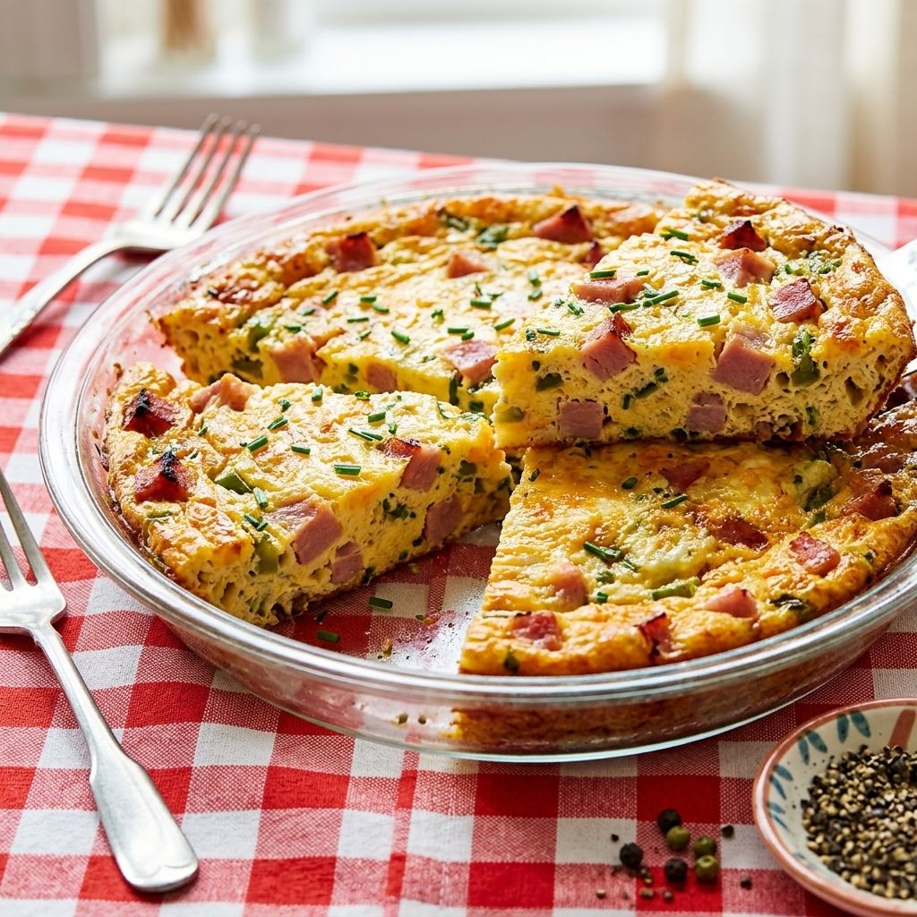 Crustless Quiche – Ham and Cheese
