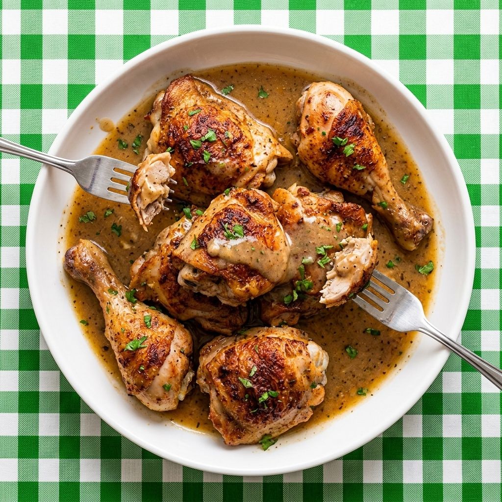 Gravy Baked Chicken (thighs & drumsticks) – 5 min prep!