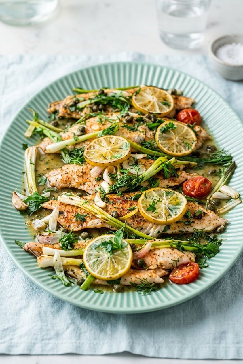 Baked Sole Fillet, the Mediterranean Way