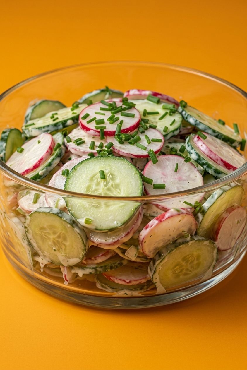 Creamy Cucumber Radish Salad Recipe