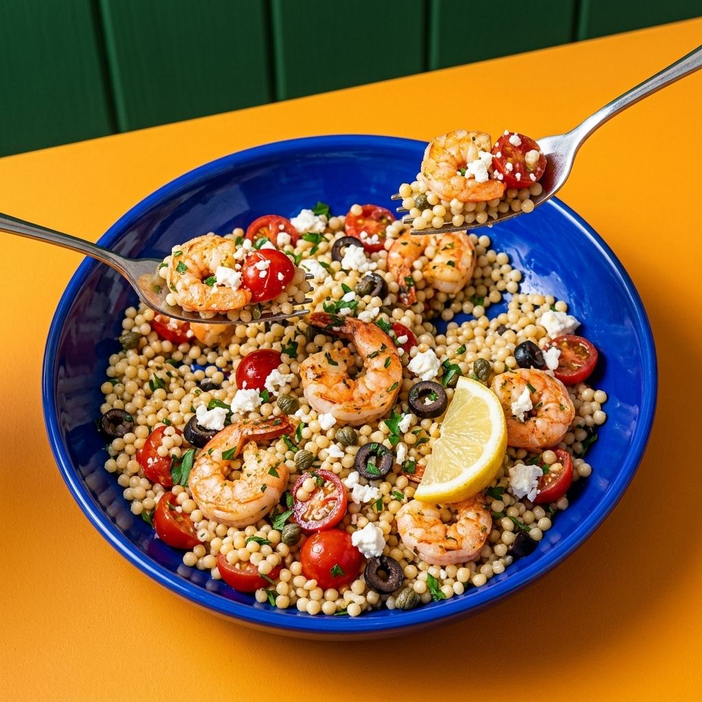 Mediterranean Couscous with Shrimp