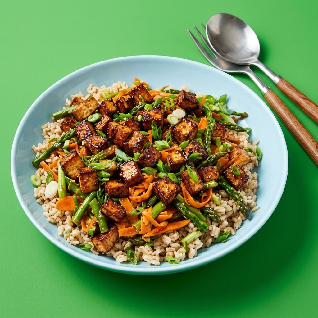 Honey Ginger Tofu and Veggie Stir Fry