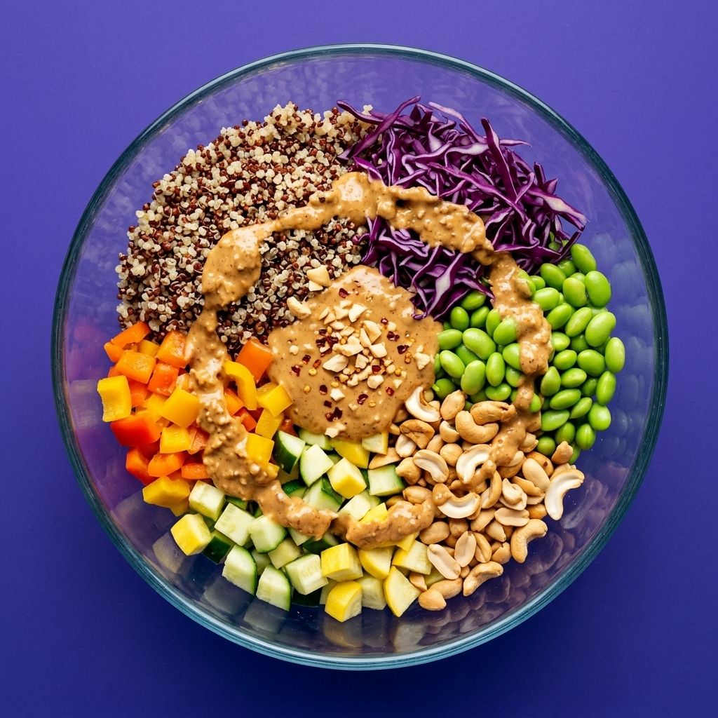 Quinoa Crunch Salad with Peanut Dressing