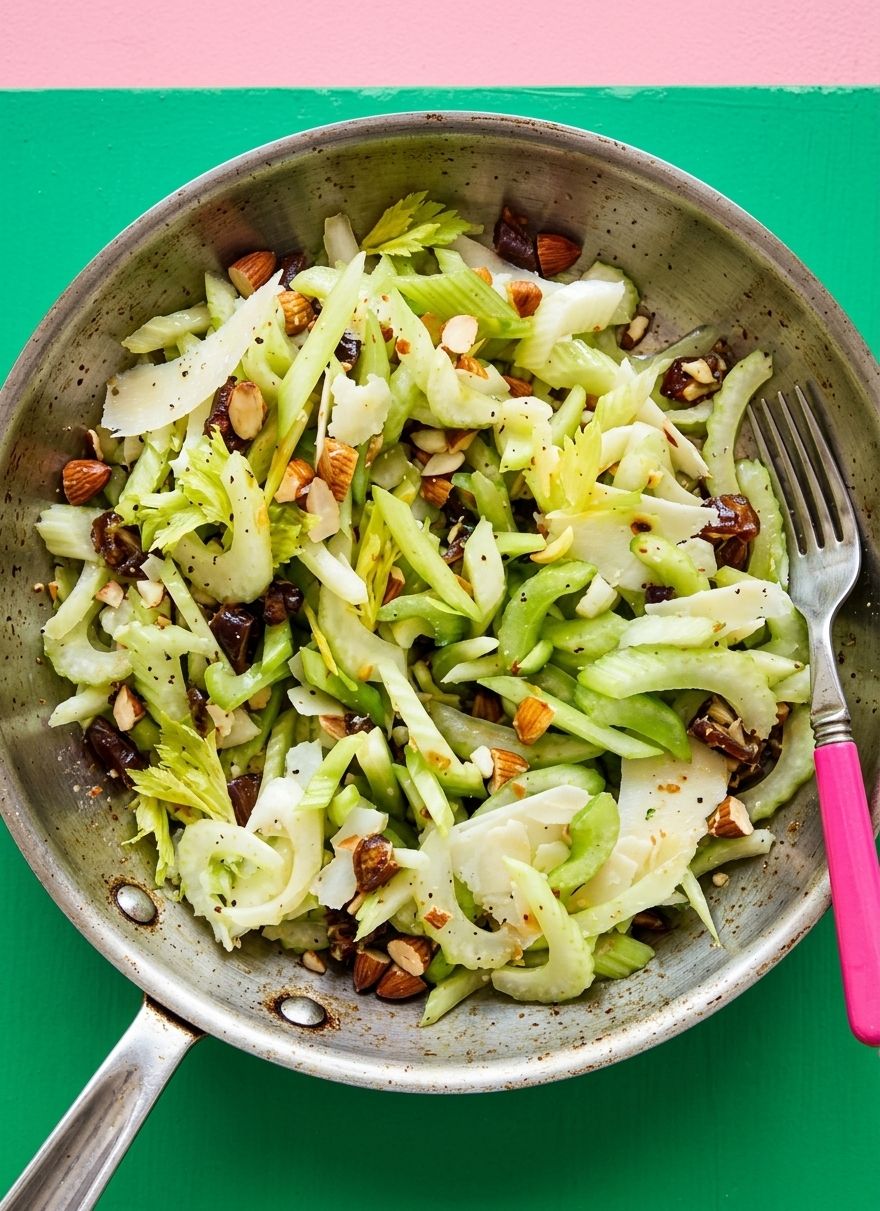 Celery Salad with Dates, Almonds and Parmesan