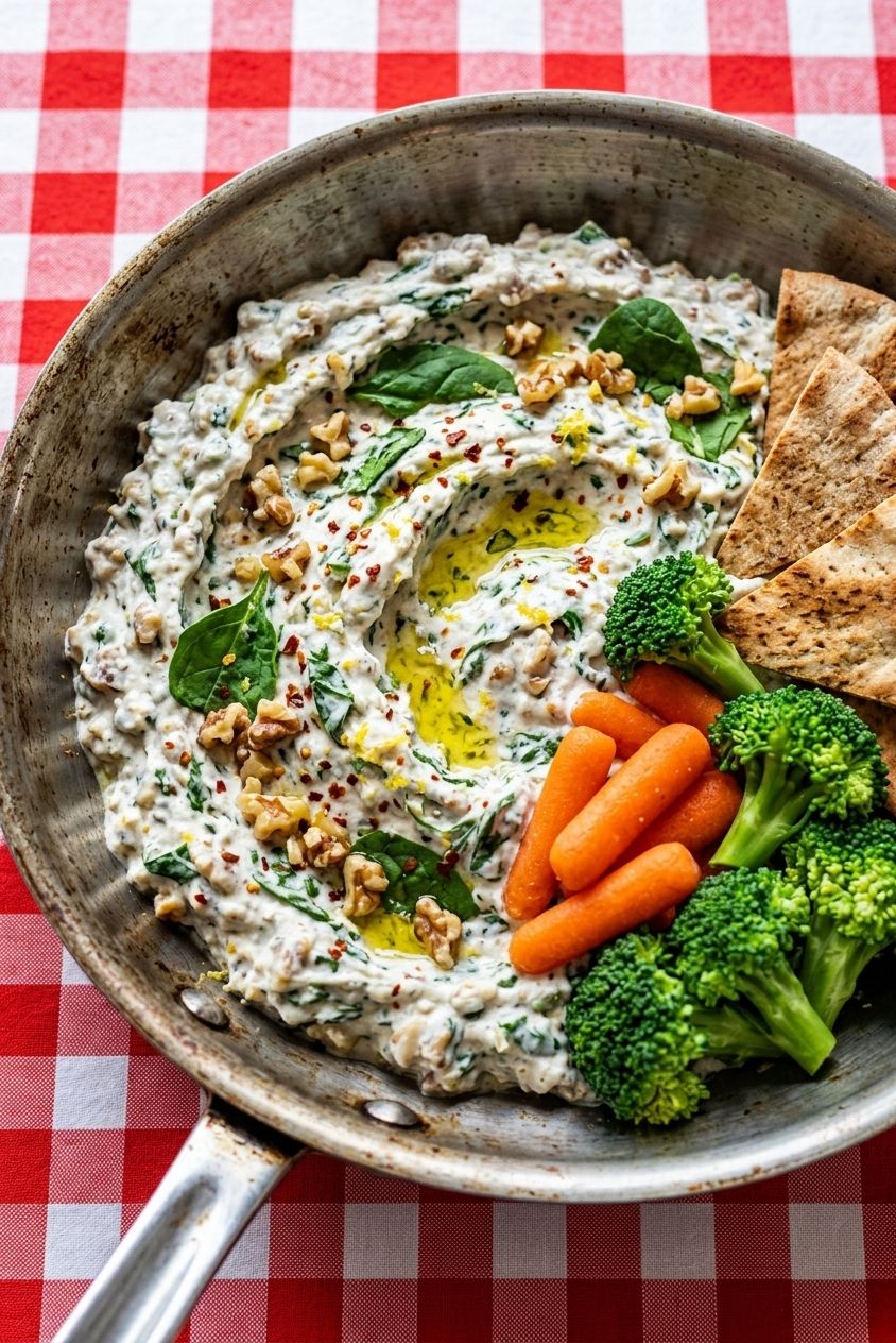 Walnut Spinach Greek Yogurt Dip Recipe