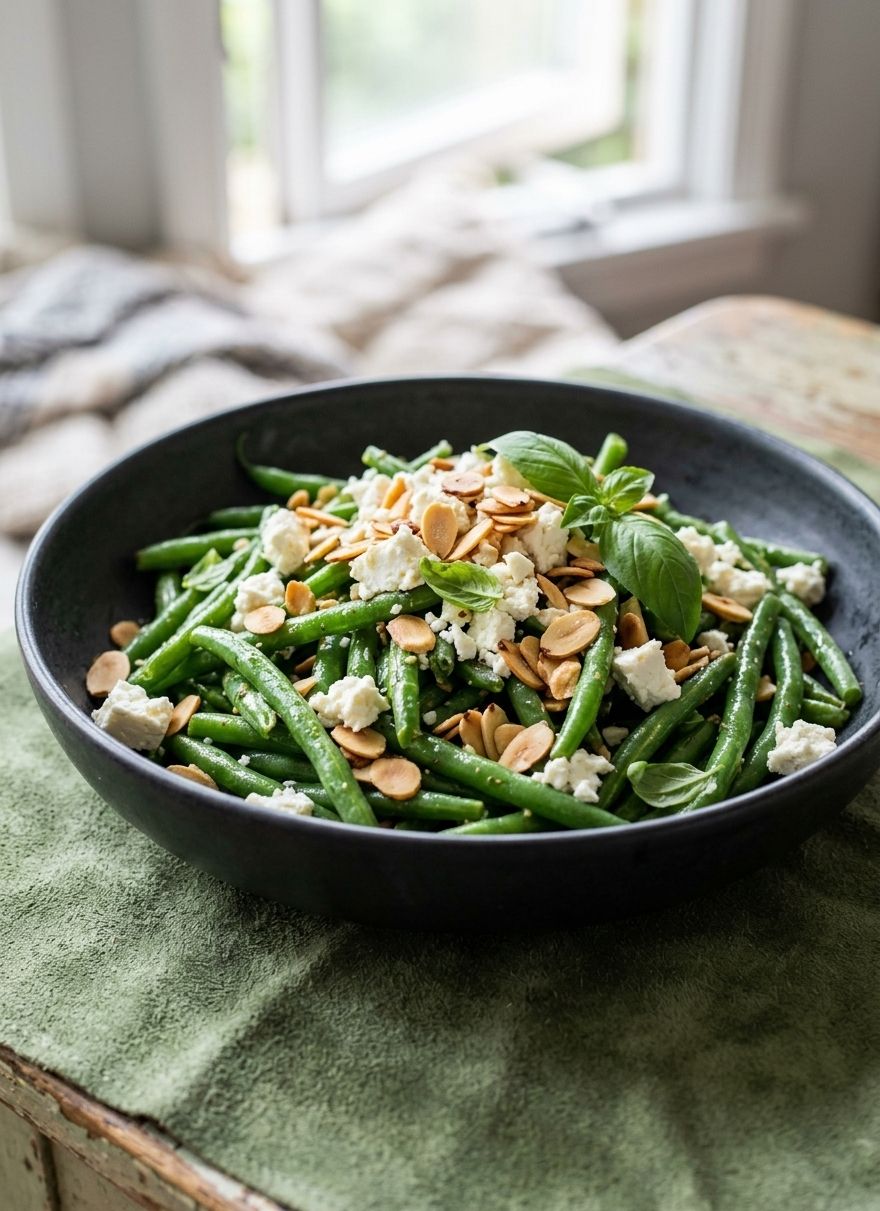 Green Bean Salad with Toasted Almonds & Feta