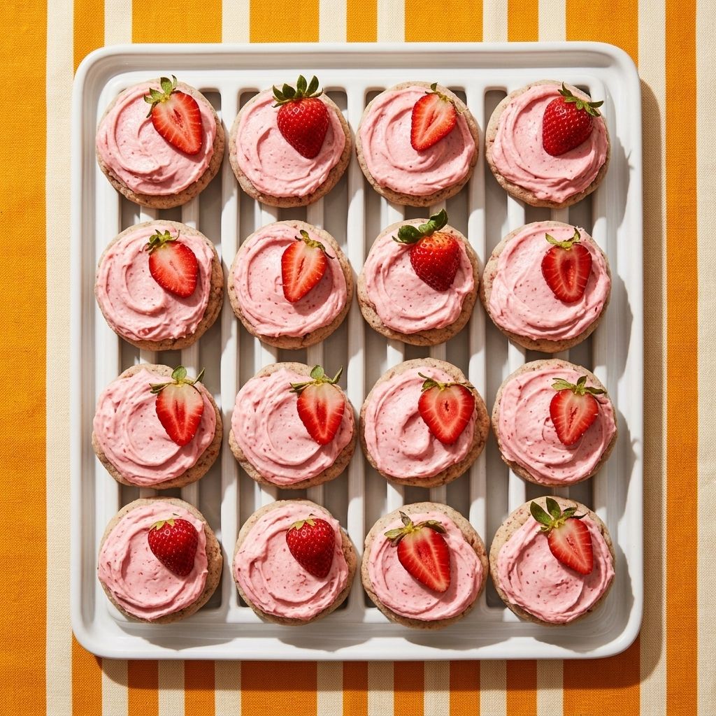 Frosted Strawberry Cookies