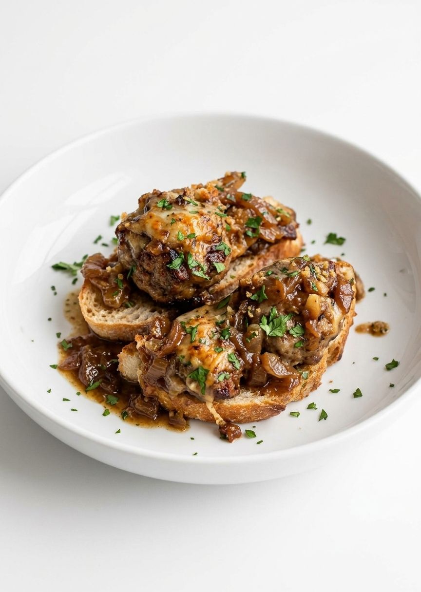 French Onion Meatballs