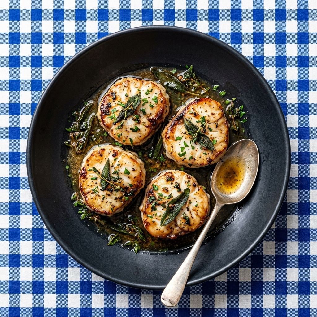 “Poor Man’s Lobster” – Monkfish with Herb Browned Butter