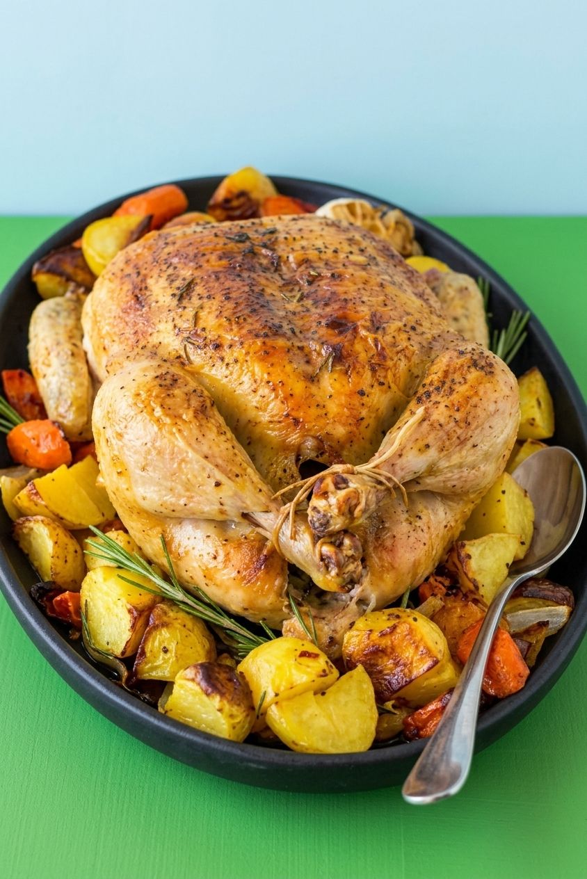 Juicy Roast Chicken and Vegetables